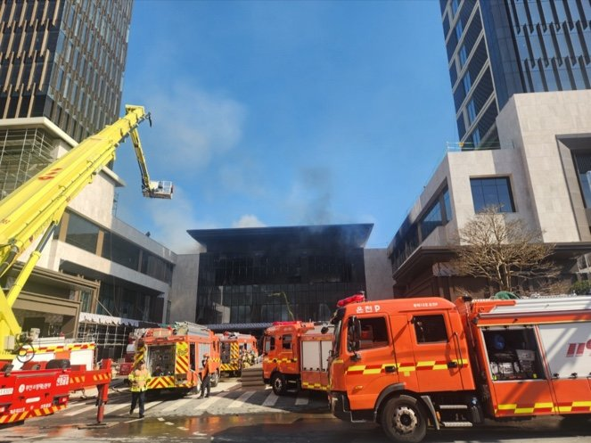 부산 리조트 화재 현장 (출처 : 부산소방본부)