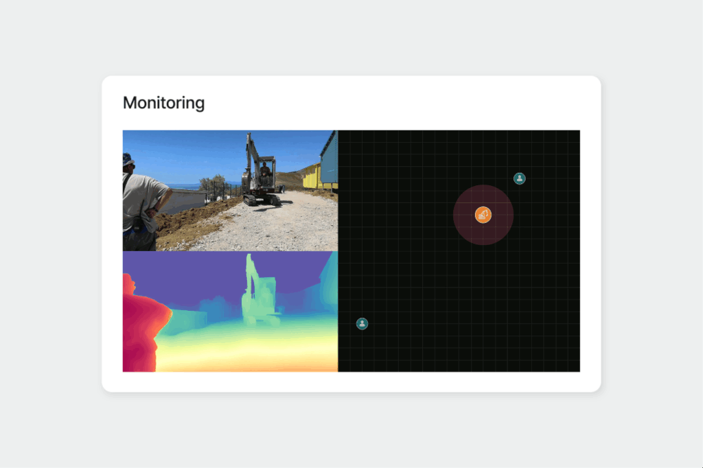 세이지 세이프티 안전 모니터링 화면, 건설 현장 위험 상황 실시간 감지