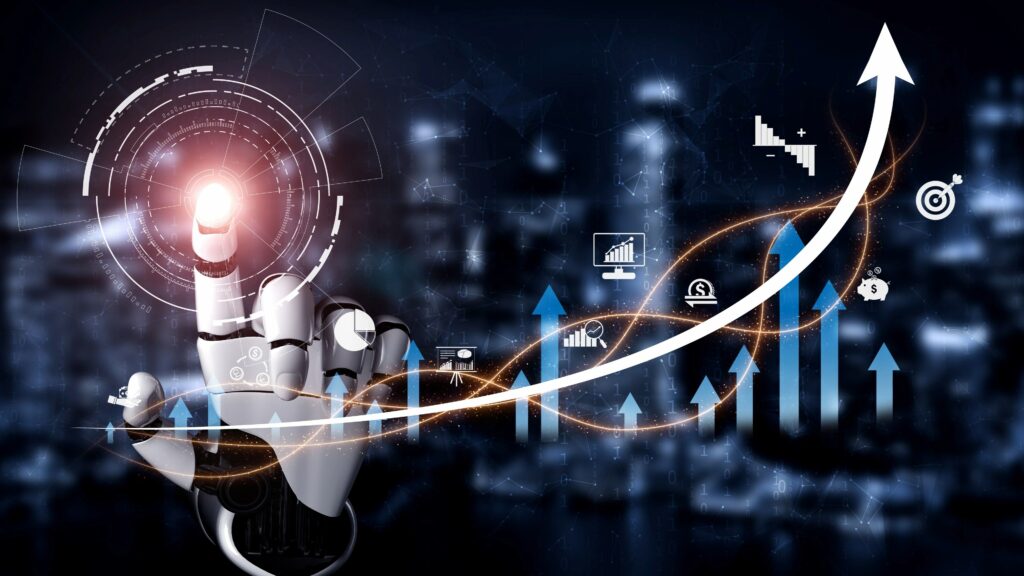 2025년 이후 한국 AI 산업의 성장 전략과 혁신 로드맵을 보여주는 비즈니스 전략 시각화 이미지