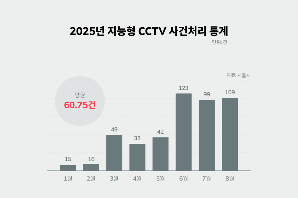 서울시 지능형 CCTV 도입 통계 이미지