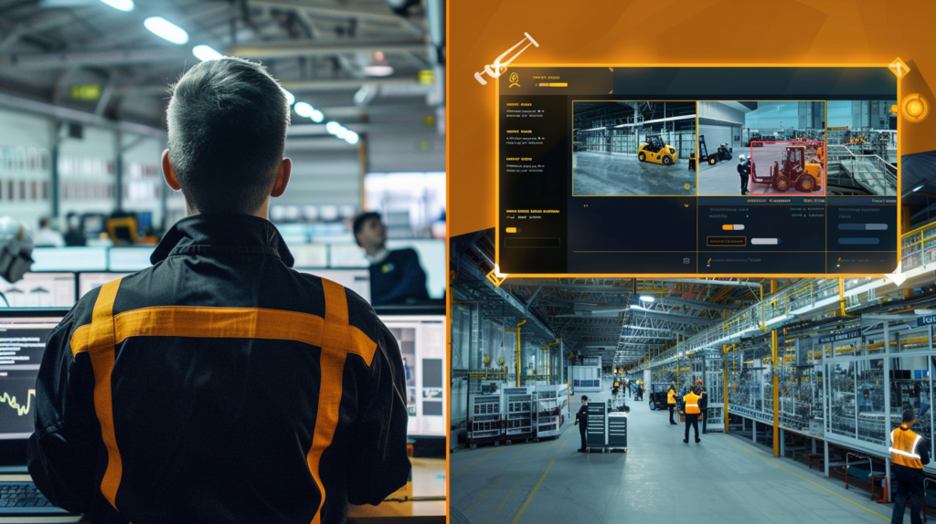 기존 VMS 방식으로 관제요원이 수십 개 모니터를 육안으로 확인하는 장면과 AI 영상관제가 자동으로 위험을 감지하는 화면 비교
