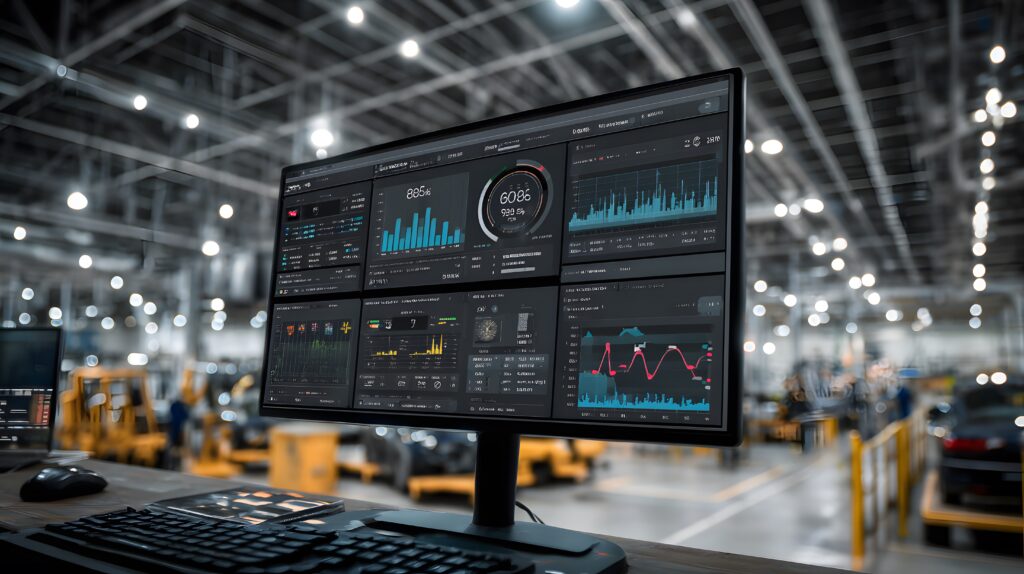 제조 현장 CCTV를 AI 영상관제 시스템이 실시간으로 분석해 위험 상황을 자동 감지하는 모니터링 화면