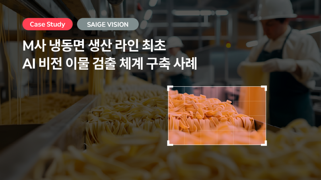 M사 냉동면 생산 라인 최초 AI 비전 이물 검출 체계 구축 사례 – SAIGE VISION